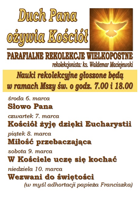 rekolekcje 2019 plakat